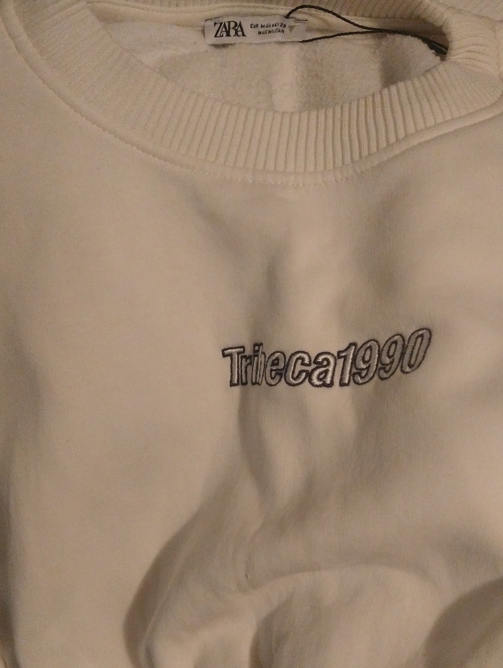 Zara 'Tribeca 1990' Cropped Sweatshirt